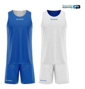 Givova barn vändbar jersey och shorts set - royal/vit - XS
