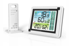 Väderstation Inomhus Utomhus Trådlös Digital Termometer Hygrometer Temperaturmätare Luftfuktighetsmätare Väderklocka Hygrometer