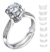 8st/set Silikon Ringstorleksjusterare Osynlig för Lös Ring Fingerring Storleksändrare Reducerare Klar Åtdragare Smyckesskydd VGK