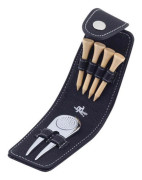 Gdesign Golf Tees och Divot Tool med fodral (Svart)