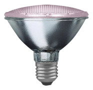 Paulmann halogenlampa i pressat glas PAR30 75W E27 för växter, rosa, mycket varmvit, 1800K, diffus, 30°