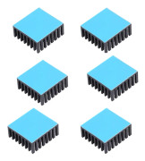 6 st små kylflänsar 25x25x10mm aluminium kylfläns kylare, med termiskt ledande dubbelsidig tejp kylning för ASUS ROG Ally GPU IC-kretsar (svart)