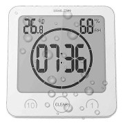 Digital Duschklocka, Vattentät för Badrum och Kök, Pekskärmstimer, Flexibel Installation, Nedräkningstimer med Alarm, Temperatur