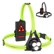 Löparlampa, USB Uppladdningsbar LED Löparlampa, 120 Justerbar Bröstlampa, 500 Lumen, Löparlampa med Reflexränder