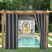 Vattentäta Utomhusgardiner, Termiskt Isolerande Mörkläggningsgardin för Pergola, Utomhus Trädgårdsskjul, Paviljong, Patio Veranda (13