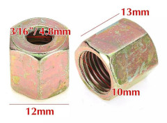 50 st Bromsrörsändar/mottagar-kopplingar med skruvmuttrar M10 X 1mm 3/16 tum OD Koppar Bromsrör Linje P