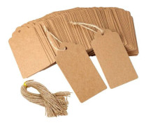 300 st Kraftpapper Presentetiketter Härlig bokmärkesetikett med 20m rep-FF-