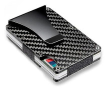 Carbon Fiber Slim Wallet for Men - Scratch Resistant, Minimalist Credit Card Holder & Money Clip, Easy to Take Out Cards and Cash