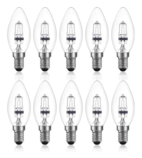 42w E14 C35 Dimbar halogenlampa AC 220-240v varmvit 2700k E14 transparent halogenljuslampa (