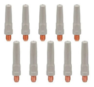 10 STK Anti-svetsstänk Svetsning Trådmatningstips Belagd Svetspistol Munstycke MIG Svetsverktyg Förbrukningsmaterial 8,8x40x1,0mm