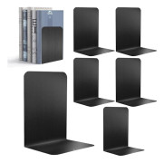 Metal Bookends, Book Ends for Shelves, with Non-Slip Mat, 19.5 x 13.5 x 10 cm, for Office and Home