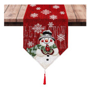 Christmas Table Runner Snowflake Snowman Table Runner for Christmas