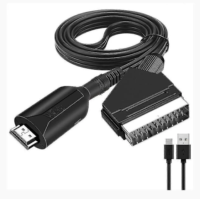 HDMI to SCART Cable 1 Meter Long Direct Connection -Sy