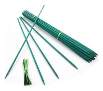 50-pack 45 cm bamboo plant supports with 50 metal ties for climbing plants in the home garden