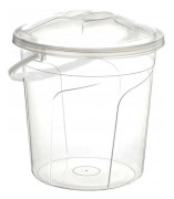 Rund hink med lock 10l transparent 30x30 cm