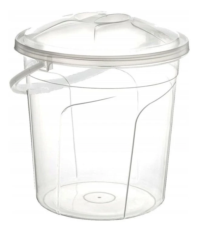 Rund hink med lock 10l transparent 30x30 cm