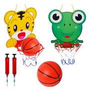 Miniatyr basketkorg för inomhusbruk, 2-pack, tecknad mini basketkorg, prylar, leksaker, inomhussporter, festboll, pojkar, flickor, 1-6 år
