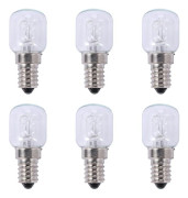 6x E14 Högtemperaturlampa 500 Grader 25w Halogen Bubbla Ugn Lampa E14 250v 25w Kvartslampa[hk]