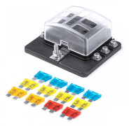 Keramisk säkringsbox 6 uttag + säkringar AMIO-03039