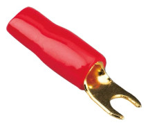 Förgylld flatstiftskontakt 10mm2 > 4.2mm, röd