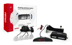 Parkeringsassistans LED med 4 silverfärgade sensorer 22 cm AMIO-01564