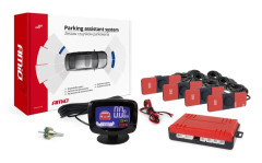 Parkeringshjälpsystem LED-GRAF – 4 svarta sensorer 16,5 mm, infälld montering AMIO-02257