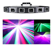 Scenljusprojektor, DMX-kontroll, RGB-laser effekter,EU-kontakt, svart