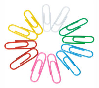 200 Colored Paper Clips - Plastic, 28mm (Random Colors)