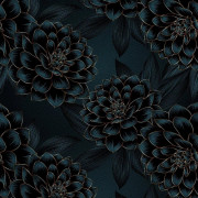 OXFORD-TYGER FÖR UTOMHUSDEKORATIVA TYGER - mörkt blommotiv