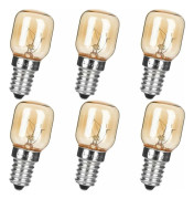 E14 LED-lampa 6-pack Saltlampslampa, 25W T25 E14 230-240V Dimbar Klar för Mikrovågsugn/Kylskåp/Himalayasaltlampa/Frys/Keramiklampa