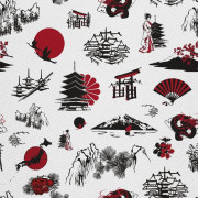 UTOMHUSDEKORATIVA TYGER OXFORD - Motiv av japanska miniatyrer