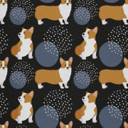 OXFORD DEKORATIVT TYG FÖR UTOMHUS - Corgi hundmotiv