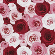 UTOMHUSDEKORATIVA TYGER OXFORD - Motiv Röda och rosa rosor