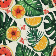OXFORD DEKORATIVT TYG FÖR UTOMHUS - sommarmotiv | DX8979