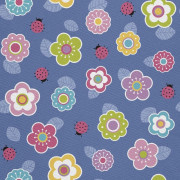 UTOMHUSDEKORATIVA TYGER OXFORD - Motivblommor och nyckelpigor I DX437