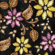 OXFORD DEKORATIVT TYG FÖR UTOMHUS - motiv med diamantblommor