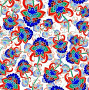 UTOMHUSDEKORATIVA TYGER OXFORD - Motiv med turkiskt blommönster I DX377