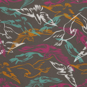 UTOMHUSDEKORATIVA TYGER OXFORD - Motiv målade fåglar I DX054