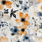 Kungligt sammetstyg i polyester för sömnad - Blommotiv - RDX2310