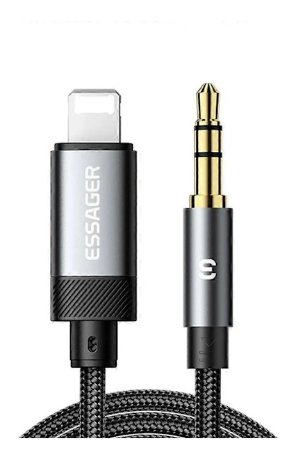 ESSAGER ES-YP22 Lightning till 3,5 mm ljudadapterkabel för Apple/Android-hörlurar