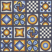 UTOMHUSDEKORATIVA TYGER OXFORD - Motiv med gammalt mosaikmönster