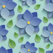 UTOMHUSDEKORATIVA TYGER OXFORD - Motiv Blå Blommor 3d