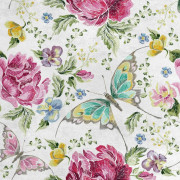 Kungligt sammetstyg polyester för sömnad - motiv med fjärilar och blommor 2