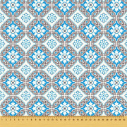 UTOMHUSDEKORATIVA TYGER OXFORD - Geometriskt blått mönster I DR046