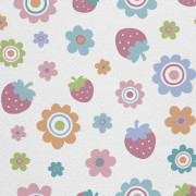 UTOMHUSDEKORATIVA TYGER OXFORD - Motiv jordgubbar och blommor I DX430