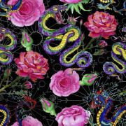 UTOMHUSDEKORATIVA TYGER OXFORD - Orm i blommotiv
