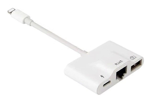 Lightning till RJ45 Ethernet LAN 10/100Mbps Nätverks Ethernet Adapter med Lightning för iPhone/iPad