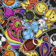 OXFORD DEKORATIVT TYG FÖR UTOMHUS - Kawaii sportmotiv