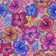 UTOMHUSDEKORATIVA TYGER OXFORD - Motivblommor i hippiestil 2 I DX373