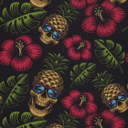UTOMHUSDEKORATIVA TYGER OXFORD - Motiv Dödskalle Ananas I DX621